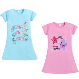Todd N Teen Kids Blue & Pink Printed Nighty (Pack Of 2)-image-30