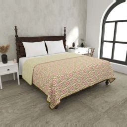 JaipurFabric Pickle Green Mulmul Cotton 150 GSM Reversible Ac Dohar-image-64