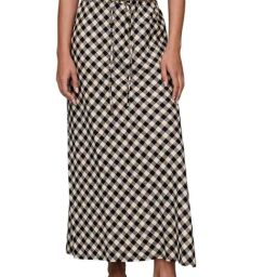 GAP Black Relaxed Fit Checked Skirt-image-34