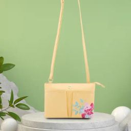 Caprese Faux leather Yellow Women Sling Bag-image-39