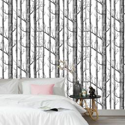 Jaamso Royals White & Black Trees Self Adhesive Wallpaper-picture-9