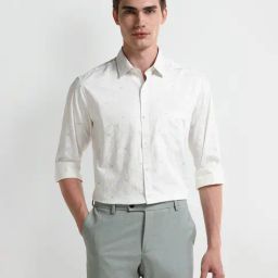 Arrow White Cotton Regular fit Print Shirt-image-30