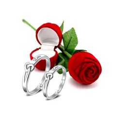 Peora Valentine's Day Hamper of Couple Ring with Red Rose Box-image-47