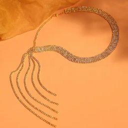 Sohi silver plated designer party necklace for women-image-90