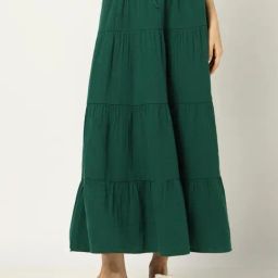 GAP Green Relaxed Fit Solid Skirt-image-58
