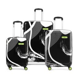 Skybags White & Black Splash Printed Large Hard Checked Luggage-2