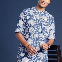 Taavi Sanganeri Block Print Pure Cotton Floral Printed Floral Kurta-image-6