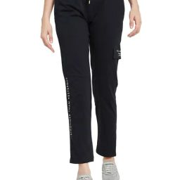 METTLE Navy Cotton Graphic Print Trackpants-image-19