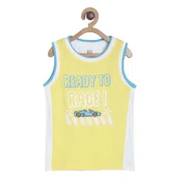 MINIKLUB Kids Yellow & White Cotton Printed T-Shirt-image-43