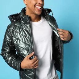 Campus Sutra Dark Green Regular Fit Puffer Jacket-image-83