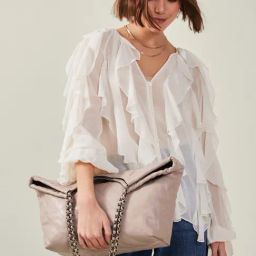 Accessorize London Pink Textured Tote Handbag-image-82