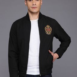 Louis Philippe Sport Brand Logo Embroidered Bomber Jacket-image-71