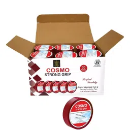 FORUS 18 mm x 7 m Cosmo ISI Marked Adhesive PVC Electrical Insulation Tape Red (Pack of 30)-image-94