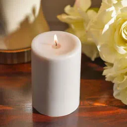 Pure Home and Living Grey White Jasmine Large Pillar Candle-picture-3