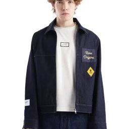 Rare Rabbit Blue Relaxed Fit Patchwork Jacket-image-90