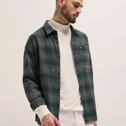 The Bear House Green Relaxed Fit Checks Shirt-picture-41