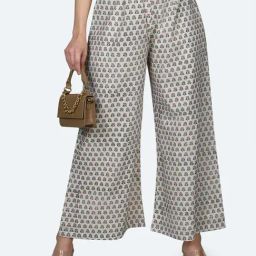 Zink London White Cotton Floral Print High Rise Pants-picture-16