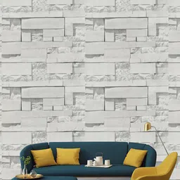 Jaamso Royals Grey Stone Bricks Self Adhesive Wallpaper-image-65