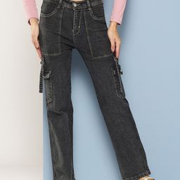 Aarika Women Solid Cargo Style Jeans-image-36