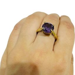 GenZcomplex Brass Amethyst Finger Ring-picture-28