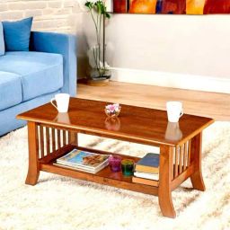 Ikiriya Blairs Solid Brown Wood Coffee Table Pine Finish-image-63