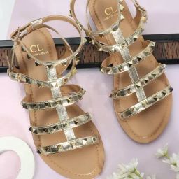 Carlton London Women's Gold Ankle Strap Sandals-image-50
