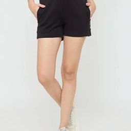 Msecret Black Straight Fit Printed Shorts-image-6