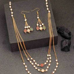 NVR Multicolor Gold-Plated Artificial Beads Jewellery Set-16