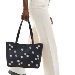 Accessorize London Navy Blue Floral Tote Handbag-picture-17