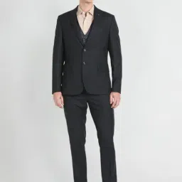 Arrow Dark Green Regular Fit Three Piece Suit-image-95