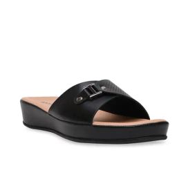 Rocia Women Comfort Black Sandal-image-2