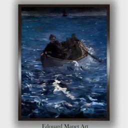 The Art House Blue & Black Wooden Framed Painting Wall Art-image-93