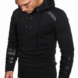 StyleCast x Revolte Men Solid Hooded Sweatshirt-image-77