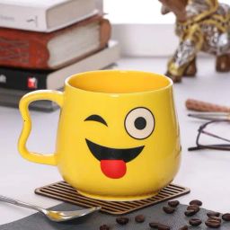 JCPL Yellow Ceramic 10.3 cm Milk Mug (0.33 L) - Set of 2-18