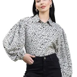 Melon by PlusS White & Black Printed Casual Shirt-image-116