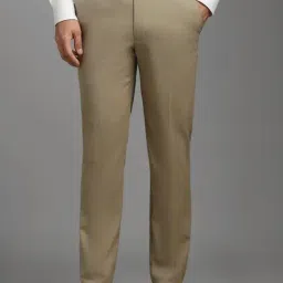 Louis Philippe Khaki Slim Fit Texture Trousers-image-47