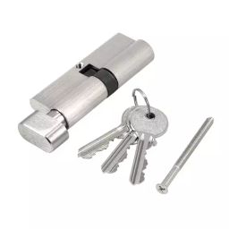 Harrison 366B 80 mm SN Finish Brass Cylinder Lock For Bathroom One Side Knob & One Side Coin-33
