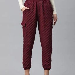 READIPRINT FASHIONS Maroon Self Pattern Pants-image-31
