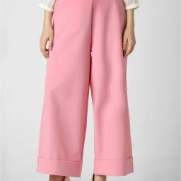 Van Heusen Pink Regular Fit Mid Rise Trousers-image-89
