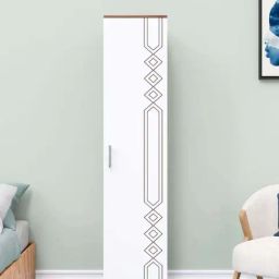 SPYDER CRAFT Arceus Engineered Wood Single Door Wardrobe (Brown & White)-8