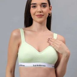 La Intimo Lime Green Comfort Fit Bra-image-60