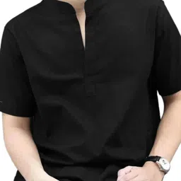 Edin Men Black A-Line Blended Kurtas-picture-14