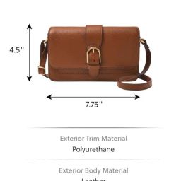 Fossil Zoey Brown Leather Solid Sling Handbag image 3