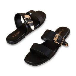 CODE Women's Black Casual Sandals image 4