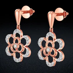 Joyalukkas 18Kt Gold Natural Nature-Inspired Flower 0.23 CT Diamond Earrings -3.03 g-picture-18