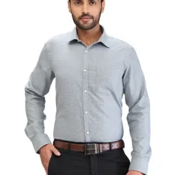 Park Avenue Grey Slim Fit Texture Shirt-picture-35