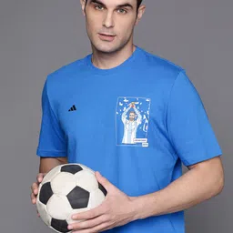 ADIDAS Men Messi G T Printed Pure Cotton Football T-shirt-picture-49
