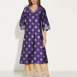 Rangmanch By Pantaloons Gentian Violet Regular Fit Printed Kurta-picture-13