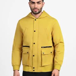 Skechers Yellow Polyester Regular fit Hoodies-picture-2