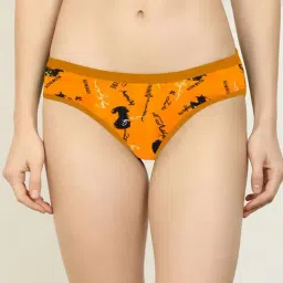 AROUSY Yellow Cotton Printed Hipster Panty-image-26